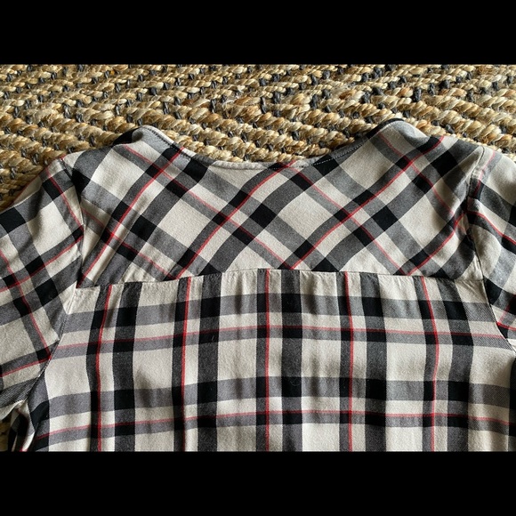 Sanctuary BeigePlaidfaux wrap long sleeve Blouse - Picture 6 of 9